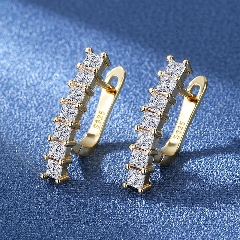 Серьги из серебра 925 пробы для женщин, круглые серьги с цирконами, сверкающие, для вечеринки, свадьбы, ювелирные изделия, аксессуары в подарок