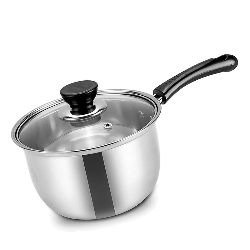Stainless Steel Small Soup Pot Instant Noodle Cooking Pot for Induction Cooker Baby Foods Pot with Handle Kitchen Baking Tools