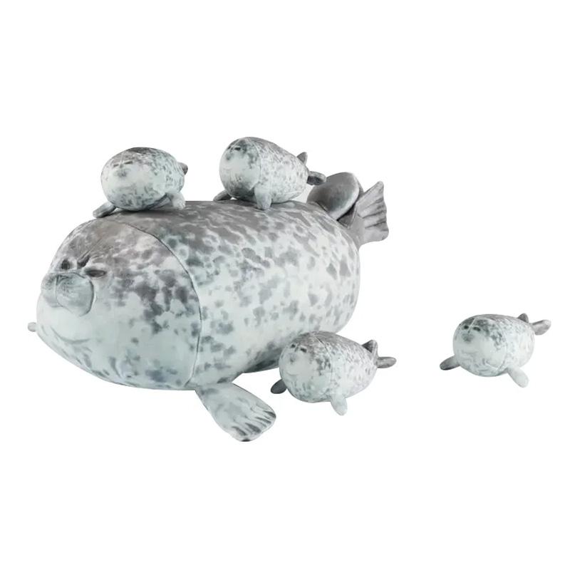 40 см «Мать и сын Тюлень», плюшевая игрушка из пяти предметов, «Тюлень», игрушка на молнии для мальчиков и девочек, подарки на Рождество и Хэллоуин