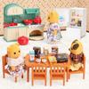 Dollhouse Furniture Set Doll House Bathroom/Kitchen/Fridge/Washing Machine Laundry Kids Doll House Miniature Pretend Play Toys