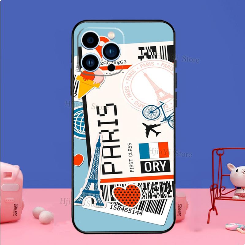 Посадочный талон Нью-Йорк Токио Traveltickets чехол для телефона для iPhone 11 12 13 Pro Max Mini XS XR 7 8 Plus SE2 Funda Coque Capa Cover