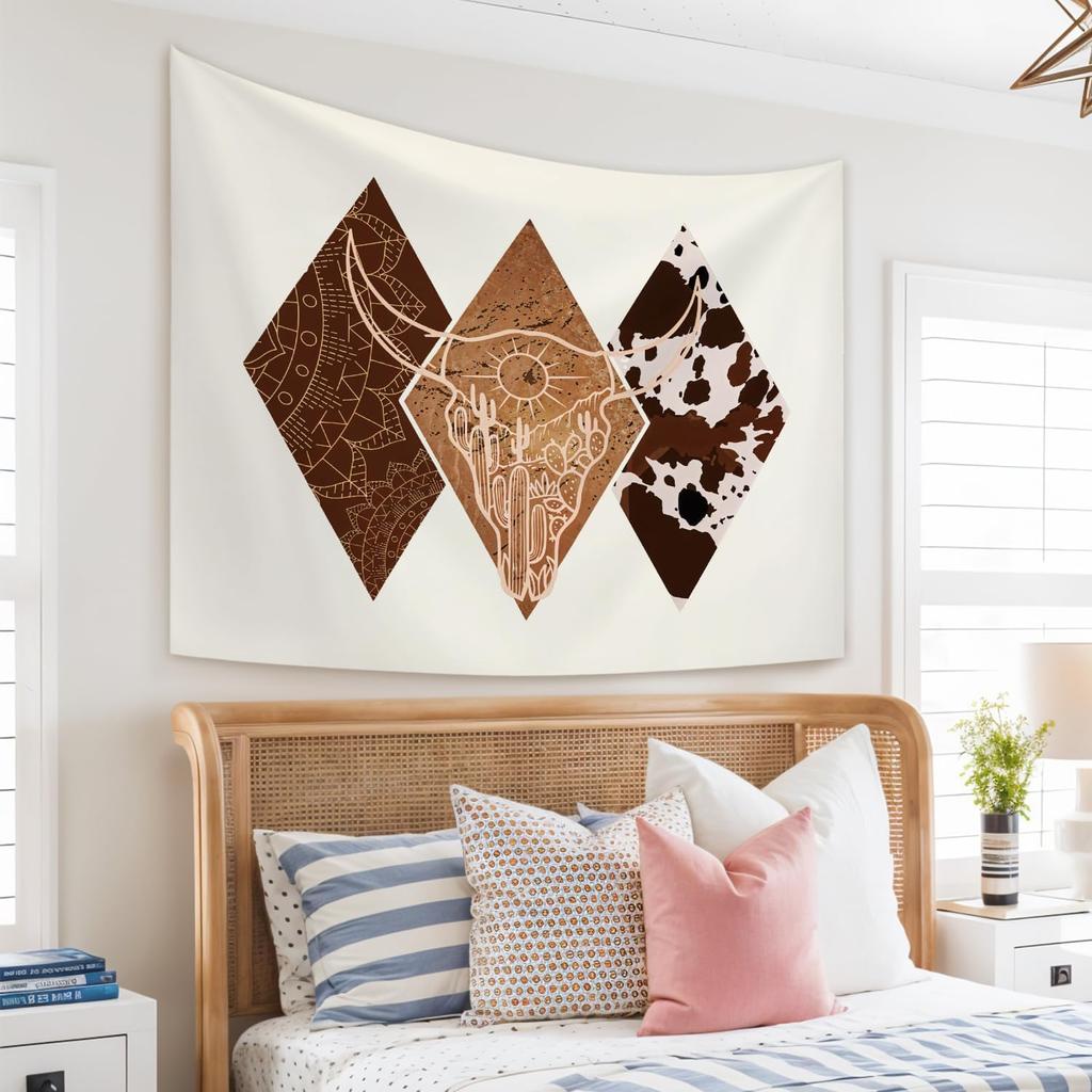 STHTTSW Boho Western Tapestry, West Cowboy Tapestries Wall Blanket, Aztec Southwestern Country Wall Hanging Decor for Living Room Home Bedroom, 50x60