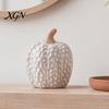 Matte White Harvest Gifts Ceramic Pumpkin Fall Table Centerpiece, Realistic Fake Figurine Nordic Style Home Accessories for Autumn Halloween