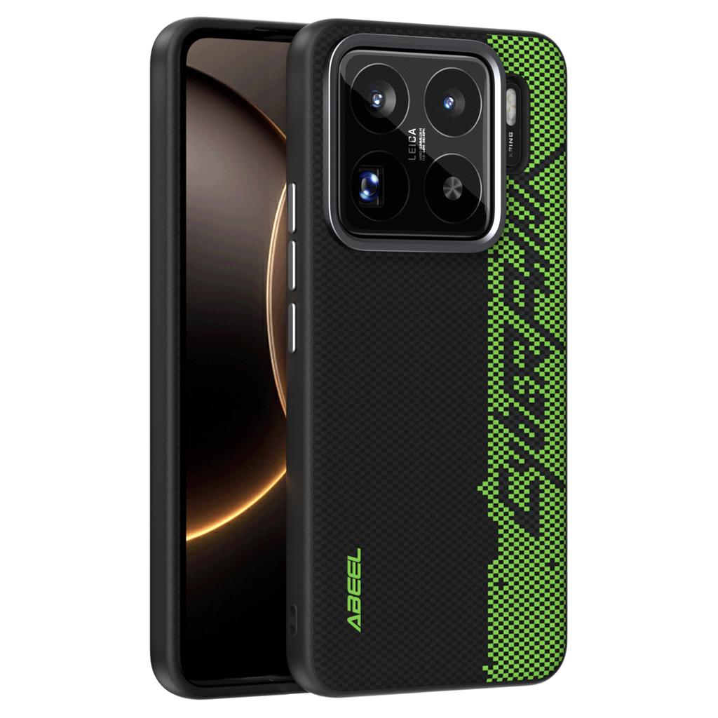 ABEEL Чехол для Xiaomi 15S Pro, совместимый с MagSafe, напечатанный ПК ТПУ Алюминиевый сплав Кожаный чехол для телефона