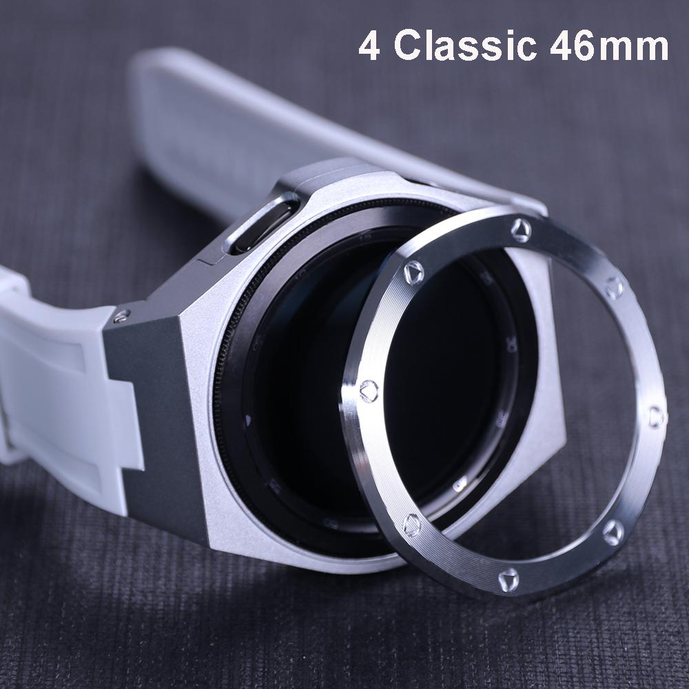 Классический комплект для модификации Samsung Galaxy Watch 4 Classic 46 мм, металлический корпус, резиновый браслет для Samsung Watch 4Classic 46, роскошный комплект для модификации