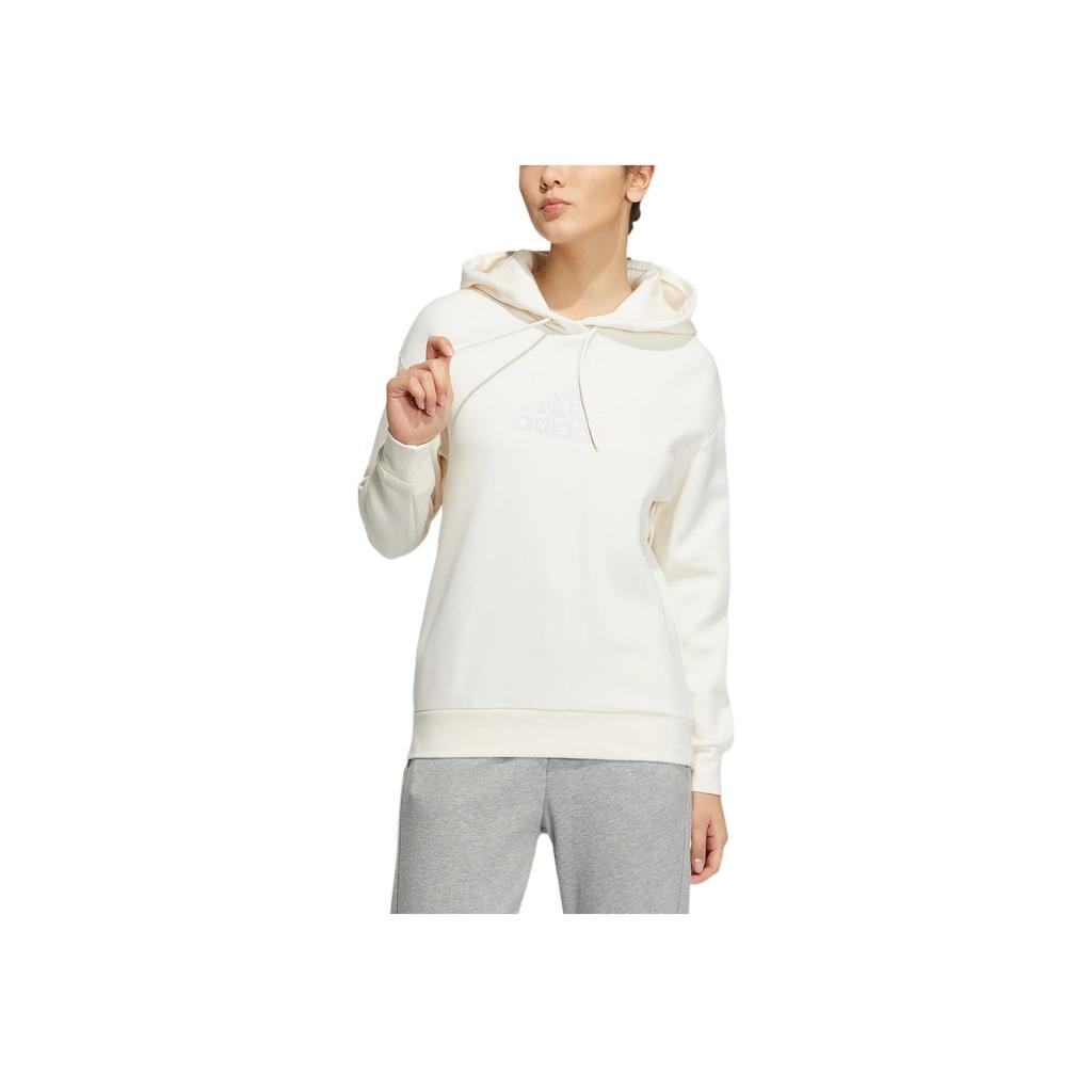 Adidas Толстовка с капюшоном Mh Bos с логотипом и принтом женские топы розовые белые HM7070