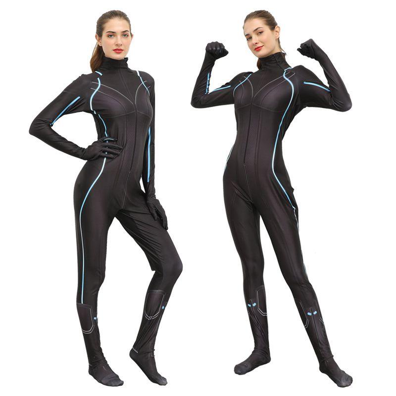 Breathable Black Widow Costume Full Body Zentai Suit For Stylish Superheroes