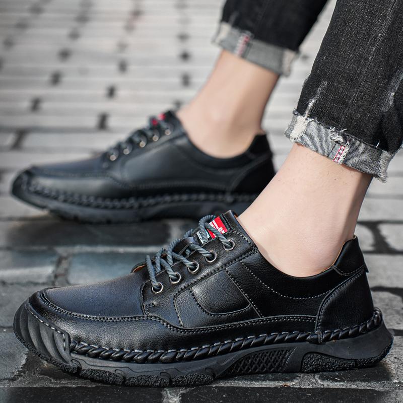 38-48 Мужские Большие Размеры Чистый Ручной Работы Повседневные Туфли Из Резиновой Кожи Мягкие Подошвы Свадебные Туфли