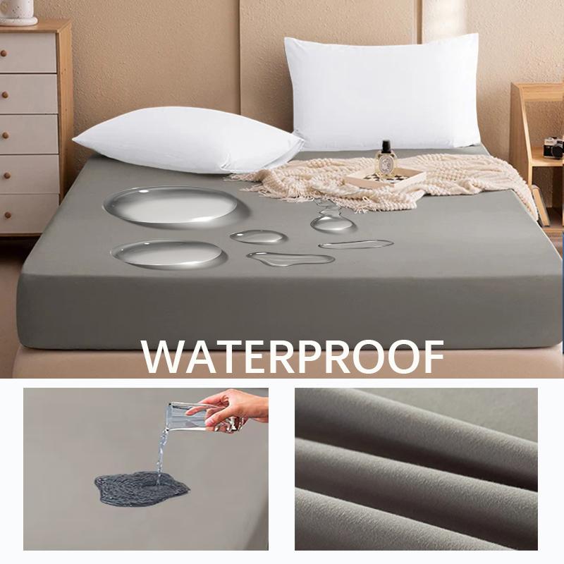 Всесезонный водонепроницаемый протектор матраса Мягкая полиэстеровая простыня с глубоким карманом 8 цветов Современная простыня на резинке Прочный наматрасник Постельное белье Покрывало