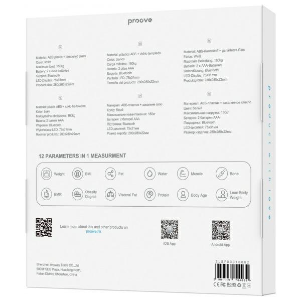 Waga do Smart Scale Proove Bluetooth Biała