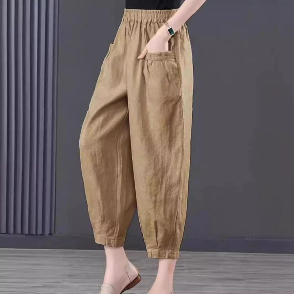 Летние повседневные свободные оверсайз модные однотонные универсальные простые женские брюки-фонарики с капюшоном и карманами