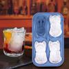Kitchen Accessaries Animal Silicone Ice Grid Fadou Dog Ice Block Mold 4-grid Puppy Ice Grid Mold