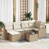 7-Piece Garden Sofa In Beige Poly Rattan 3345781