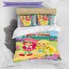 3pcs Princess Strawberry Cover Set - Personalized Name, HD Printed Bedding with 1 Cover and 2 Pillowcases - Perfect for Home Decor, Easy Care