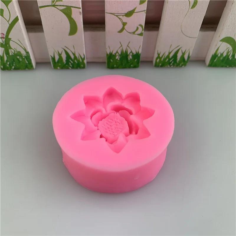 Silicone Mold Lotus Shape Mould Handmade Soap Plaster Decorative Flower Decoration Moulds