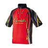 Gamakatsu 2WAY Print Zip Shirt GM3735 Red L (Short Sleeve)