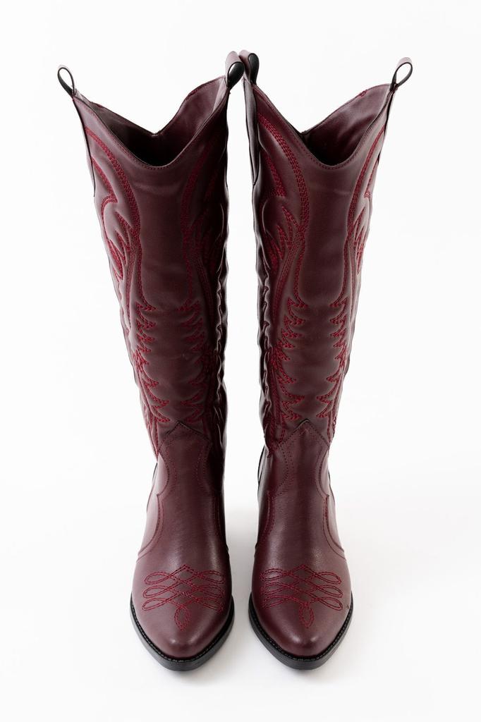 Женские современные стильные модные ботинки, сапоги из искусственной кожи, черные кожаные ковбойские длинные сапоги с вышивкой