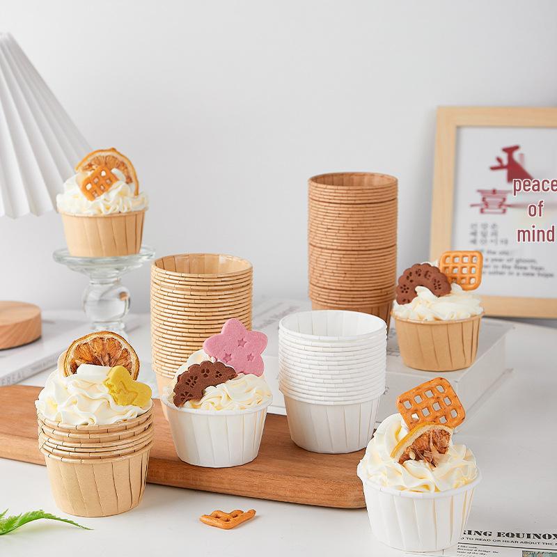 Большие бумажные формочки для маффинов и кексов, 5039, пищевой класс, легко отделяемые, термостойкие, с ободком