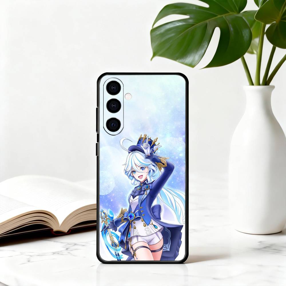 G-Genshin милая F-Furina I-Impact-fgi Чехол для телефона Samsung Galaxy A73,A72,A71,A70,A53,A52,A51,Другие Мягкий черный чехол