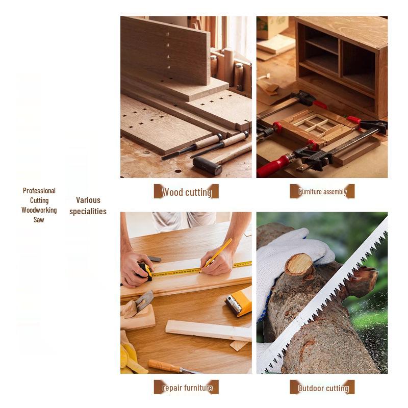 Bamboo Craftsman's Traditional Woodworking Tools Set: Fine-tooth Hand Saw & Sharp Frame Saw