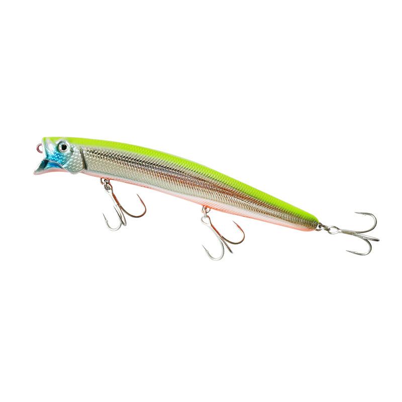 Floating Minnow Lure 13.5cm/21.5g Stainless Steel Surface System Long-Range Casting Simulation Hard Bait Hooks for Sea Fishing
