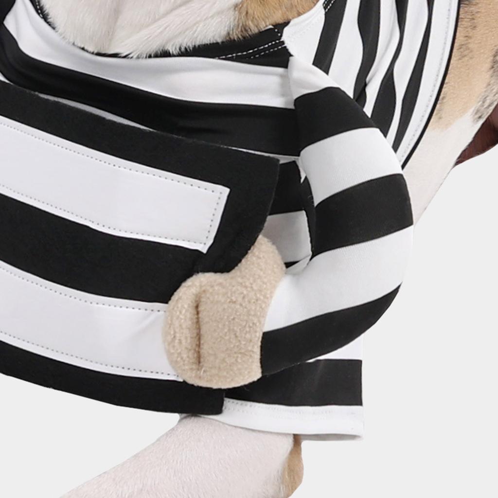 Удобный костюм заключенного, забавный полосатый наряд, одежда для вечеринки для маленьких собак и кошек, тематическая вечеринка и праздничное переодевание