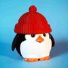 Yousheng Christmas Penguin Candy Storage Box Red Hat Penguin Chocolate Goodies Snack Container Figurine Statue Resin Ornament