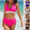 Women's Solid Swimwear Sense Bikini With Chest Pad No Steel Bra Swimwear