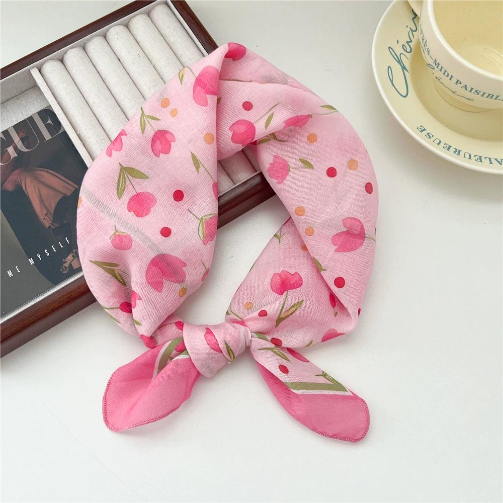53*53cm Silk Scarves for Woman Fashionable Pattern Smooth To The Touch Spring Summer Sun Protection Silk Scarf