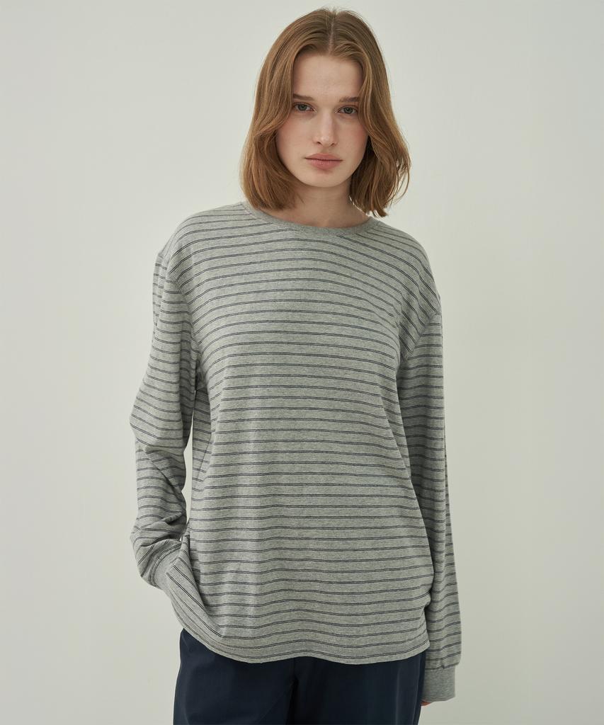 MOTT Earth Stripe Long T-Shirt - Gray