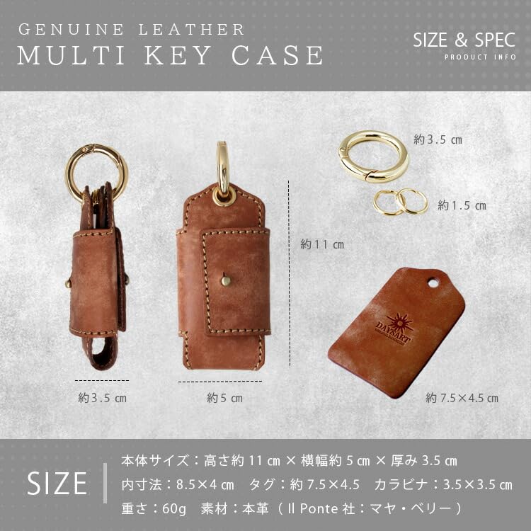 Compact Trifold Genuine Leather Italian Leather Smart Key Case Set of 2 Leather Wallet with Coin Purse [Days Art] Men's