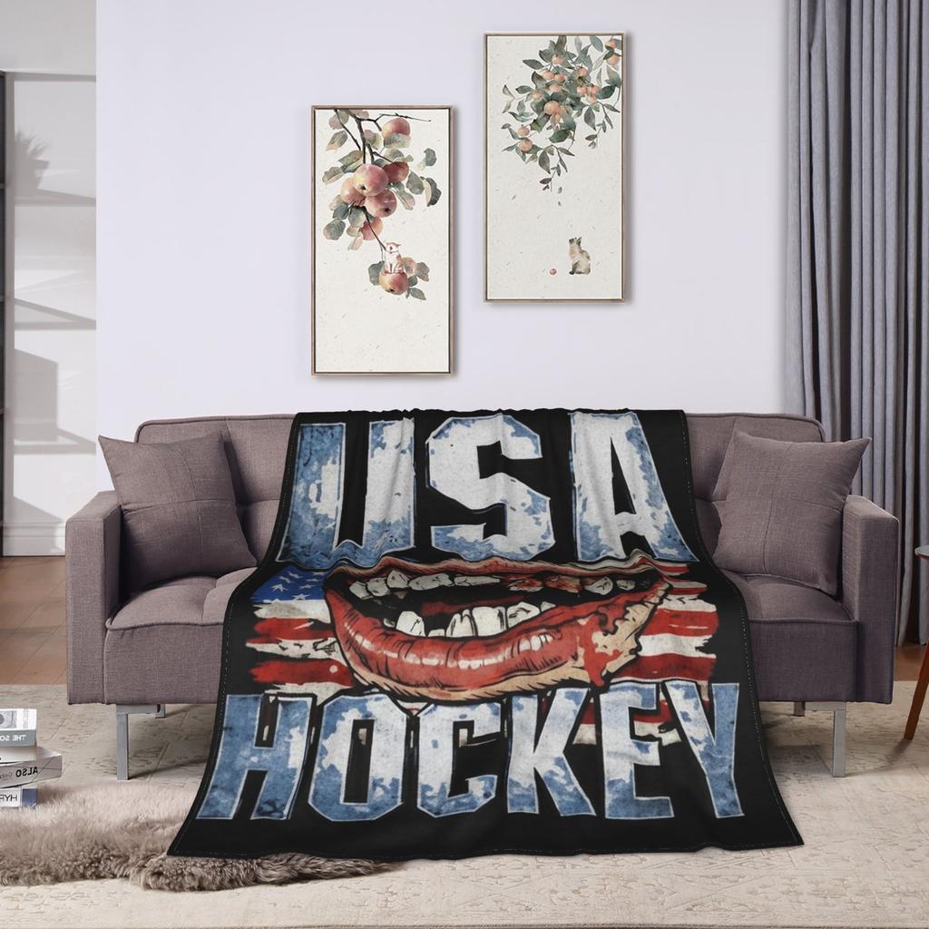 Jack Hughes USA Gold Medal Hockey Blanket Flannel Textile Decor Multi-function Warm Throw Blanket for Bedding Car Bedspread