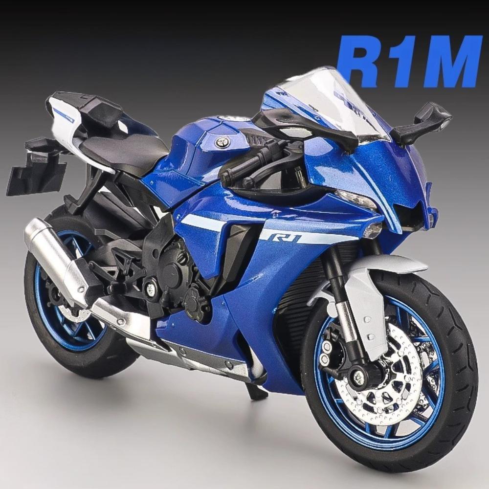 1:12 R1 RRS1000 Литой Модель Мотоцикла Металлическая Машинка Рулевое Управление Передним Колесом Подвеска Заднего Колеса Резиновые Шины Машинки Подарок на День Рождения