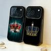 Чехол для телефона Королева Король Корона Для iPhone17,16,15,14,13,12,11,Pro,MAX Серый Матовый Силиконовый Черный Чехол