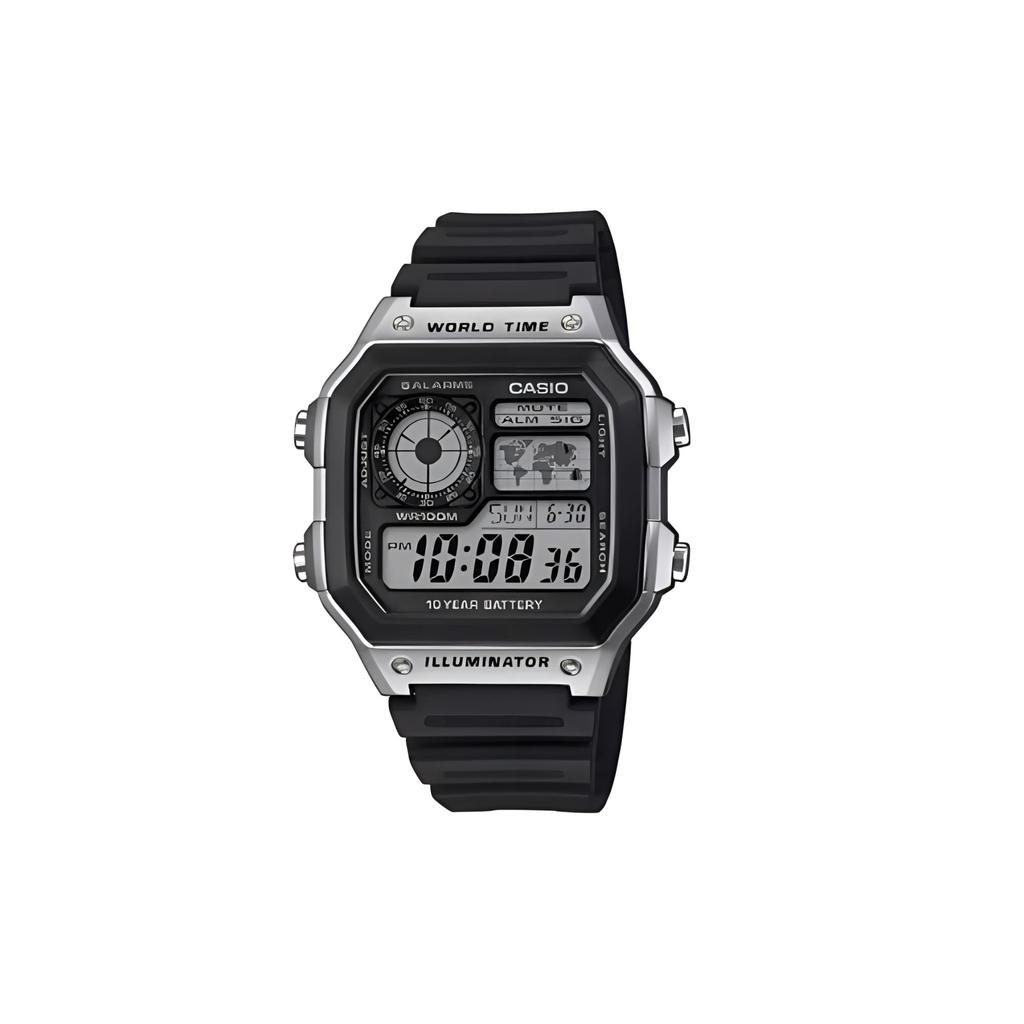 Casio Унисекс Подростковые Черные Часы AE-1200WH-1C(Watch3--)