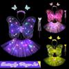 4pcs/set LED Butterfly Skirt Set Children Costume Props for Children Under 1.6m Tall Girls
