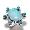 Blue Triplet Opal, Turquoise 925 Sterling Silver Jewelry Ring Size 9.5 C8d88