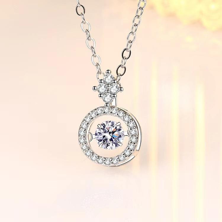Умное ожерелье с бьющимся сердцем, женский нишевый дизайн, высококачественная круглая циркониевая подвеска, ювелирное изделие