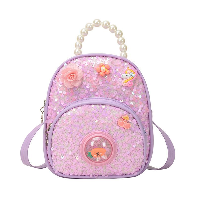 Fashionable Kids School Bag With Floral Elements And Adjustable Air Cushion Straps