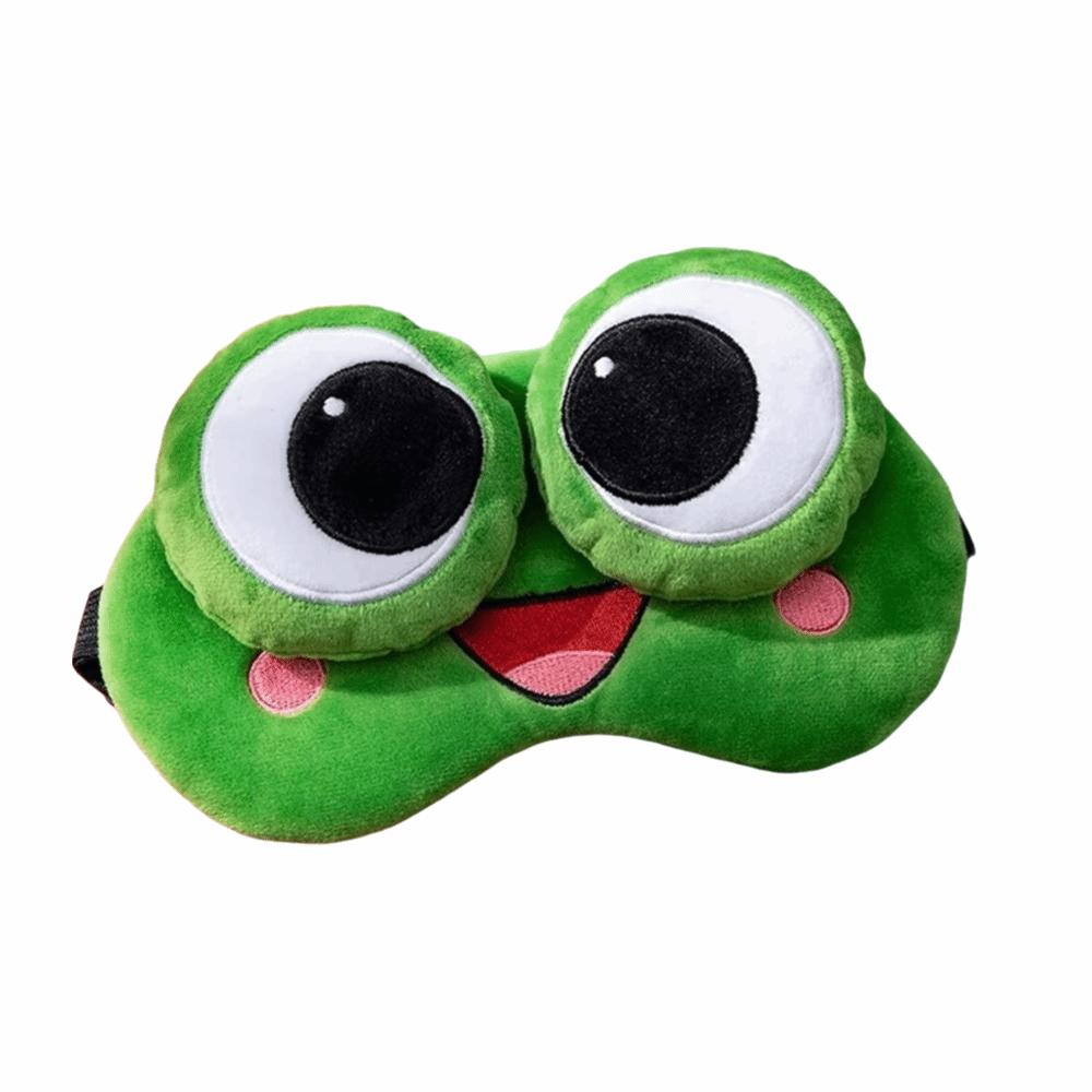 Green Big Eyes Frog Sleep Eye Mask Cartoon Plush Sleeping Eye Cover Lovely 3D Eye Mask Travel Nap
