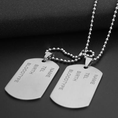 Ожерелье военного бренда, ювелирные изделия, мужское ожерелье, кулон из титановой стали, ожерелье из нержавеющей стали, двойная карточка, удостоверение личности для девочек