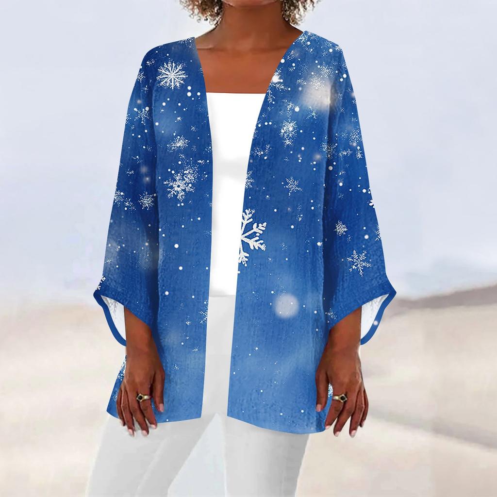 Women's Casual Fashion Printed Lightweight Mid-length Jacket Cardigan