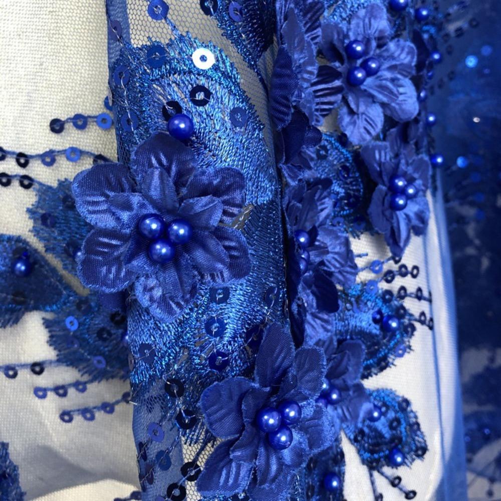 3D Cloth Sticker Bead Phoenix Tail Flower Clothing Sew Patches Floral Lace Fabrics Applique Skirt