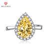 Pear Shape Opening Resizable Rings For Women Zircon Engagement Party Fine Jewelry Gift