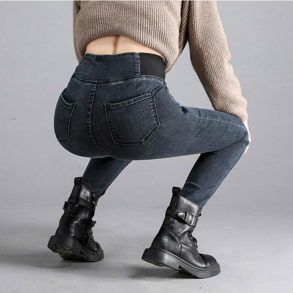 Jeans Slim Denim Pants Women's High Waist Skinny Jean Vintage Wash Pencil Stretch Leggin