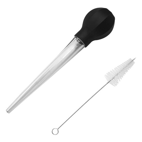 Yousheng 1 Set Turkey Baster Syringe Large Food Grade with Cleaning Brush BBQ Baster Syringe Tube Pump Kitchen Tool