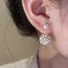 Light Luxury Shiny Zircon Artificial Pearl Ball Drop Earrings for Women Fashion Exaggeration Dangle Earrings Trend Jewelry