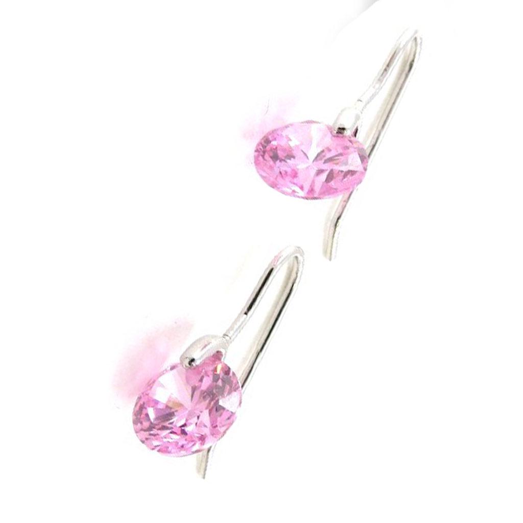 Les Trésors De Lily [I9837] - Silver Pink 'Crystal' Silver Earrings (rhodium-plated) - 7 Mm