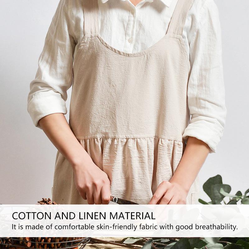 Женские хлопковые и льняные японские фартуки для домашней работы, платье для выпечки, фартуки без рукавов, ресторан, цветочный магазин, фартук для домашней кулинарии