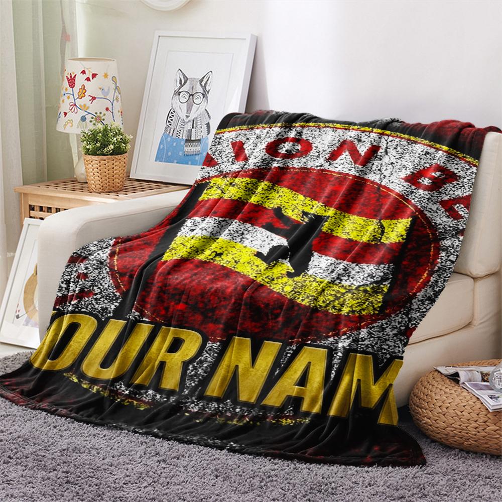 1PC Custom Name FC Union Berlin Patterned Flannel Blanket Suitable For All Seasons for Home Decor Warmth and Comfort Gifts Holiday Present